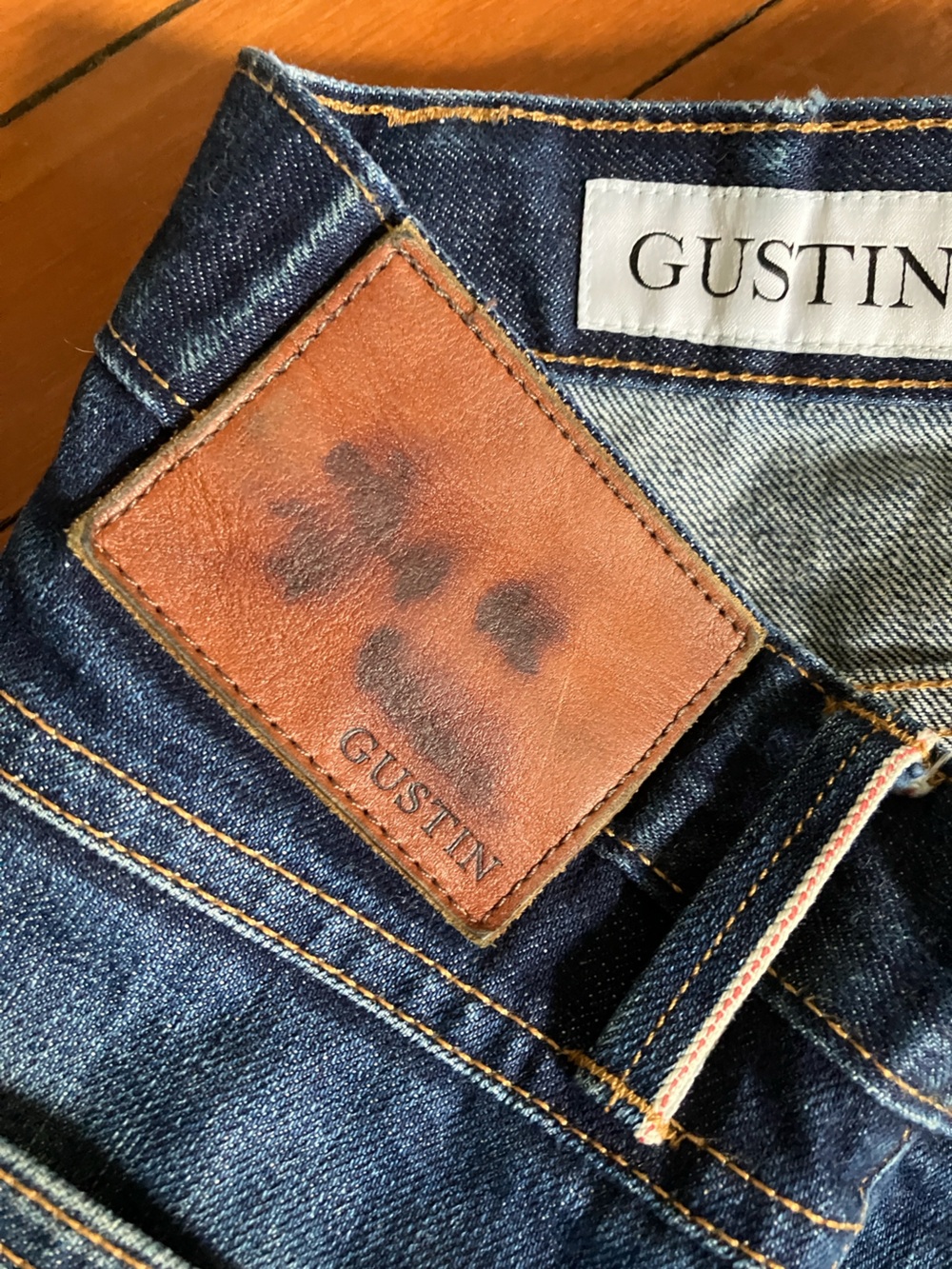 Gustin Men's Raw Denim Selvedge Slim Fit Jeans 32 - Picture 2 of 9